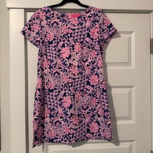 Lilly Pulitzer pink and navy dress with built in shorts